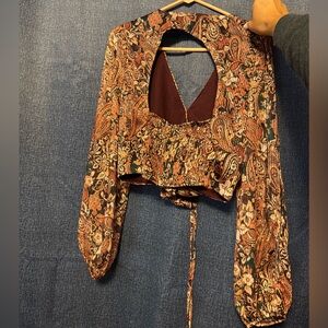 Buckle Multicolor Boho Blouse